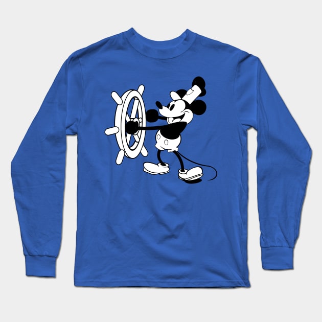 Steamboat Willie Long Sleeve T-Shirt by kareemik